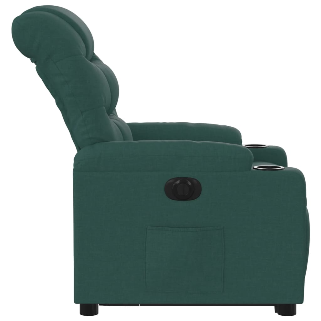 Fauteuil inclinable électrique vert foncé tissu