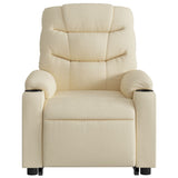 Fauteuil inclinable électrique crème tissu