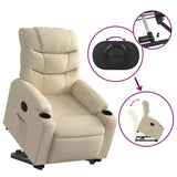 Fauteuil inclinable électrique crème tissu