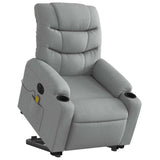 Fauteuil inclinable de massage électrique Gris clair Tissu