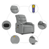 Fauteuil inclinable de massage électrique Gris clair Tissu