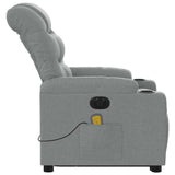 Fauteuil inclinable de massage électrique Gris clair Tissu