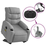 Fauteuil inclinable de massage électrique Gris clair Tissu