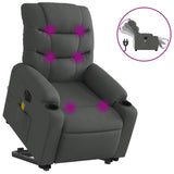 Fauteuil inclinable de massage électrique Gris foncé Tissu