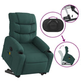 Fauteuil inclinable de massage électrique Vert foncé Tissu