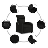 Fauteuil inclinable électrique Noir Tissu
