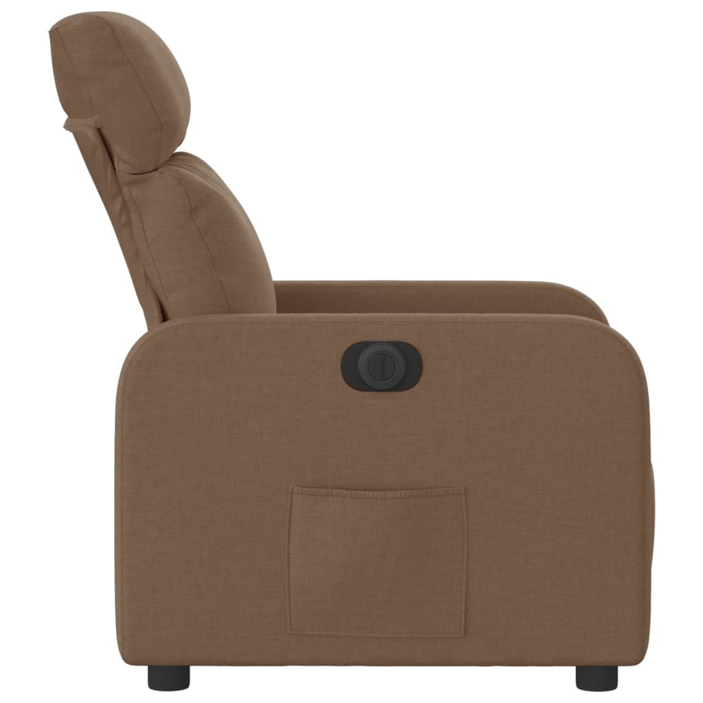 Fauteuil inclinable électrique Marron Tissu