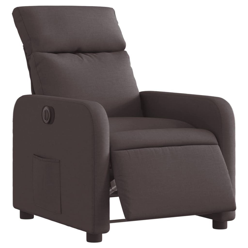 Fauteuil inclinable électrique Marron foncé Tissu
