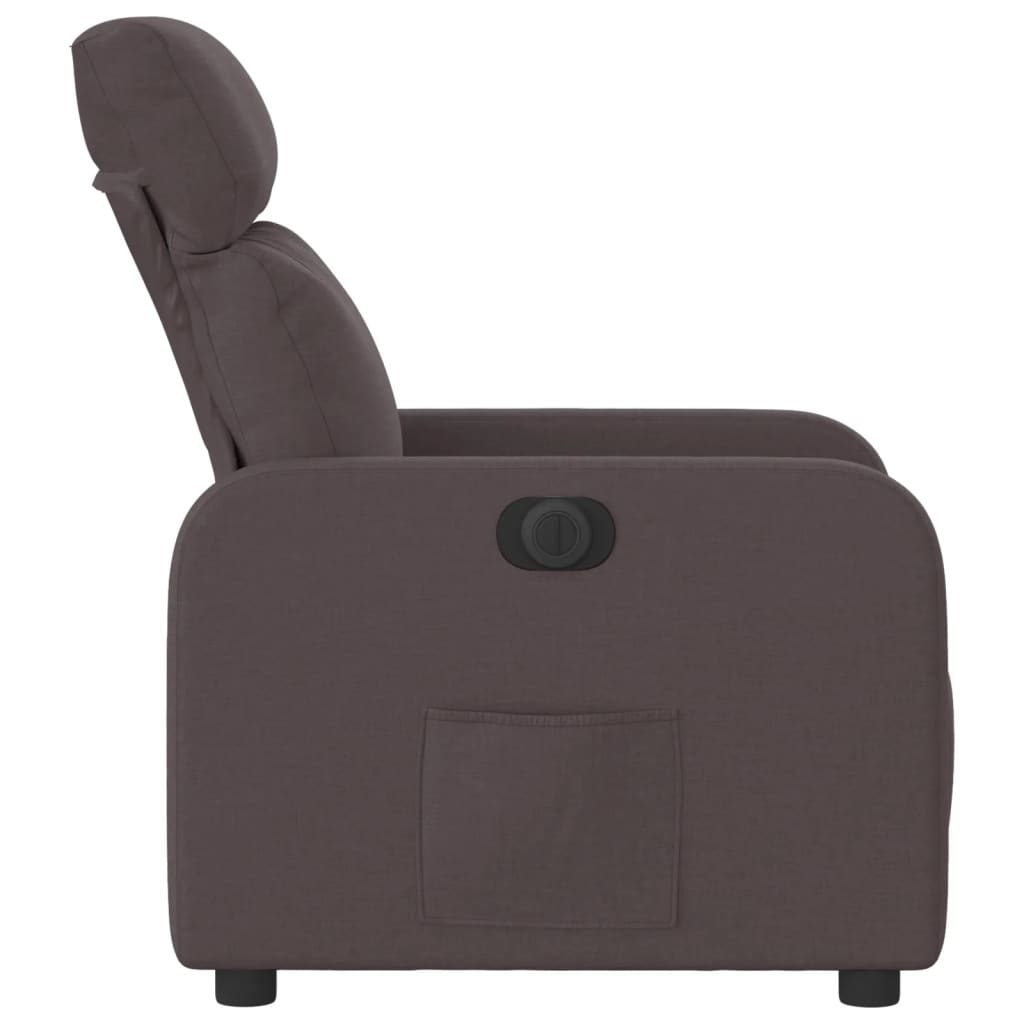 Fauteuil inclinable électrique Marron foncé Tissu
