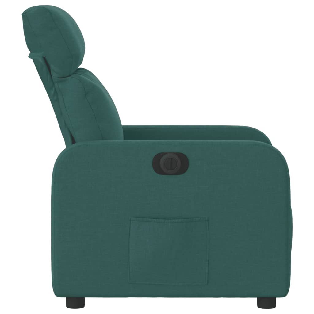Fauteuil inclinable électrique Vert foncé Tissu