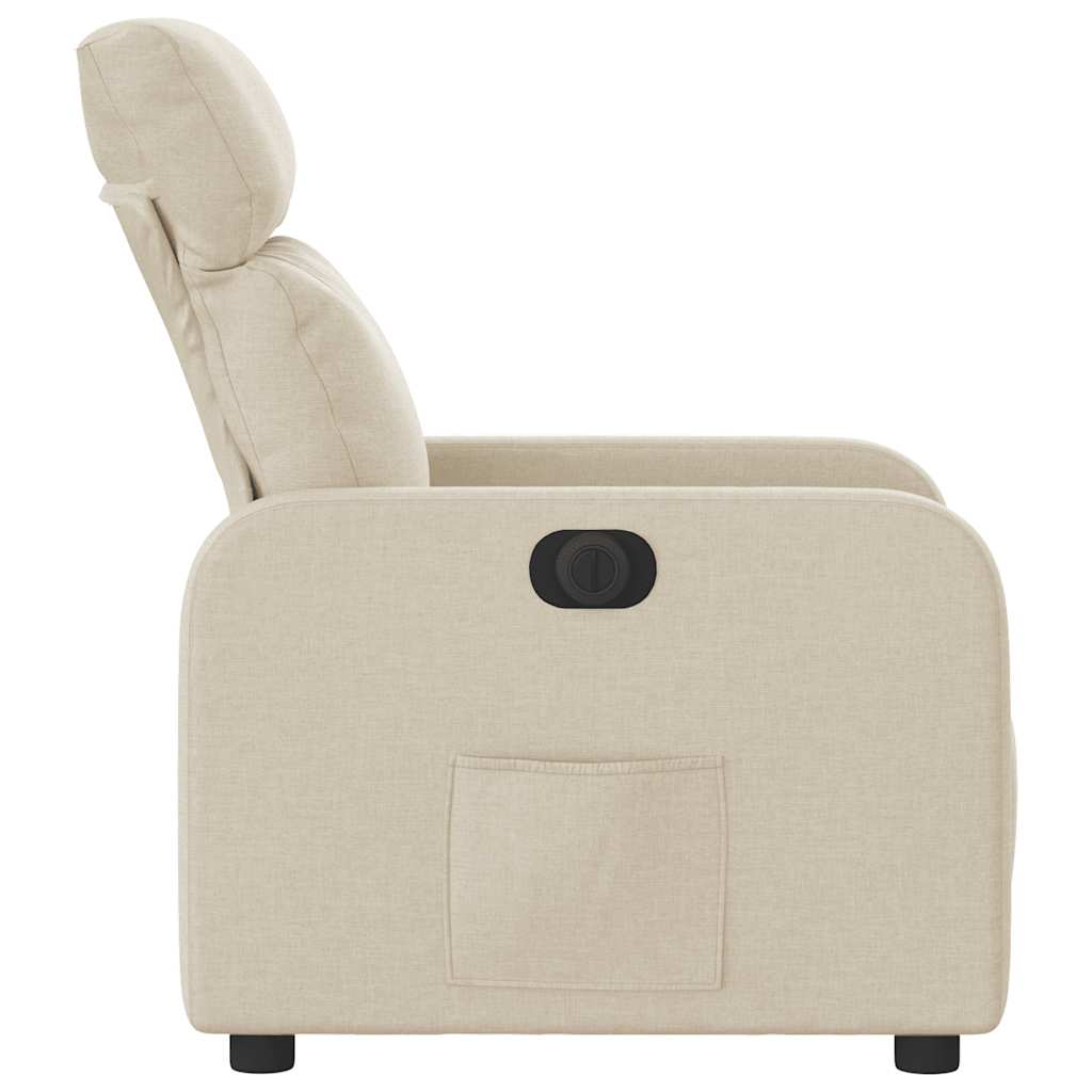 Fauteuil inclinable électrique Crème Tissu