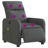 Fauteuil inclinable de massage électrique gris foncé tissu