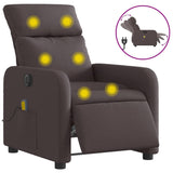 Fauteuil de massage inclinable électrique Marron foncé Tissu