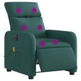 Fauteuil de massage inclinable électrique Vert foncé Tissu