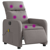 Fauteuil de massage inclinable électrique Taupe Tissu
