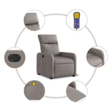 Fauteuil de massage inclinable électrique Taupe Tissu