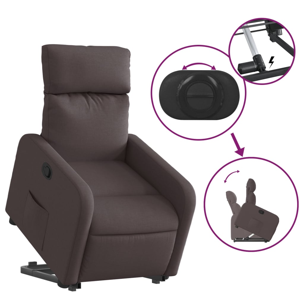 Fauteuil inclinable marron foncé tissu