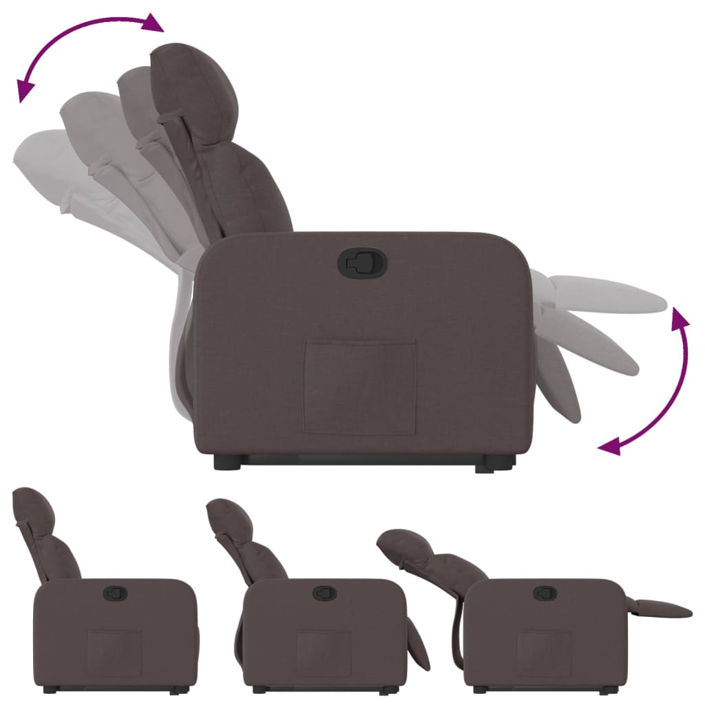 Fauteuil inclinable marron foncé tissu
