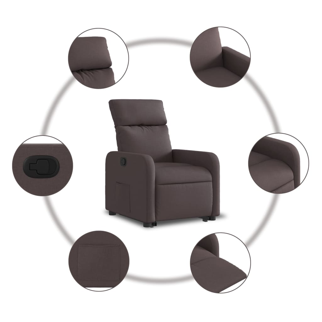 Fauteuil inclinable marron foncé tissu