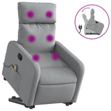 Fauteuil de massage inclinable Gris clair Tissu