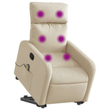 Fauteuil inclinable de massage Crème Tissu