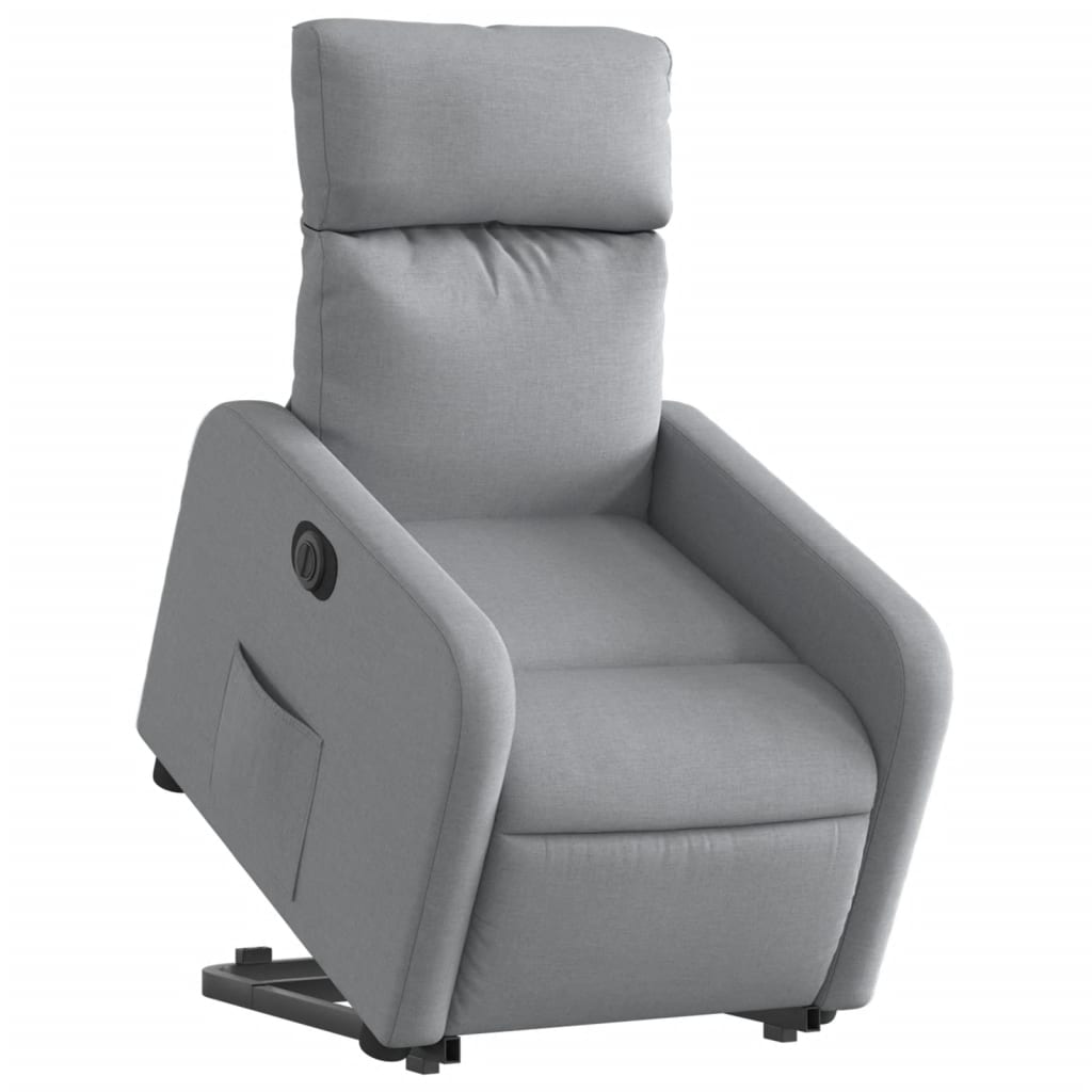 Fauteuil inclinable électrique gris clair tissu