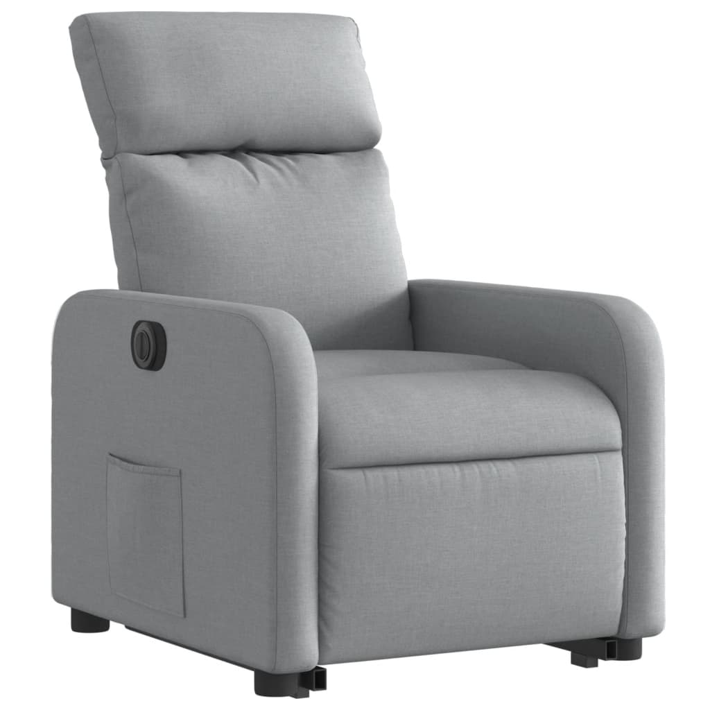 Fauteuil inclinable électrique gris clair tissu