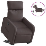 Fauteuil inclinable électrique marron foncé tissu