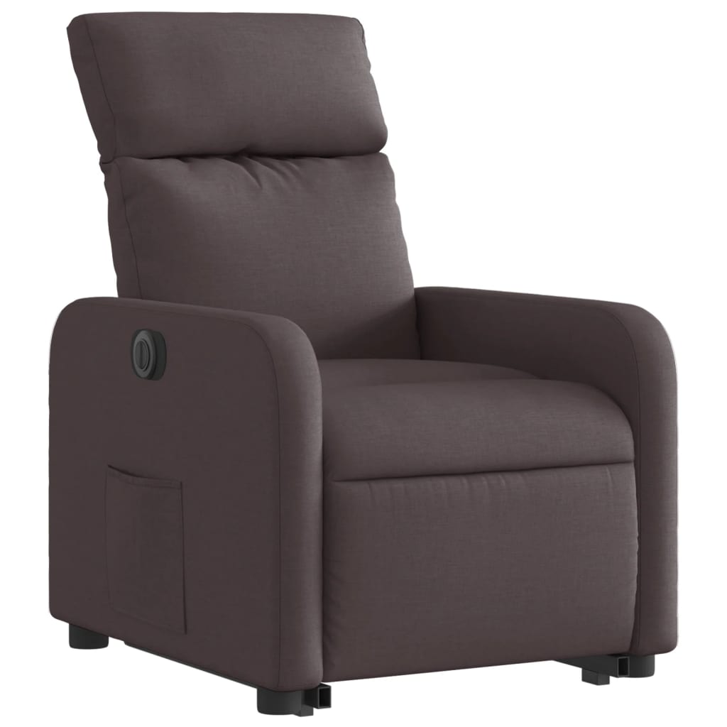 Fauteuil inclinable électrique marron foncé tissu