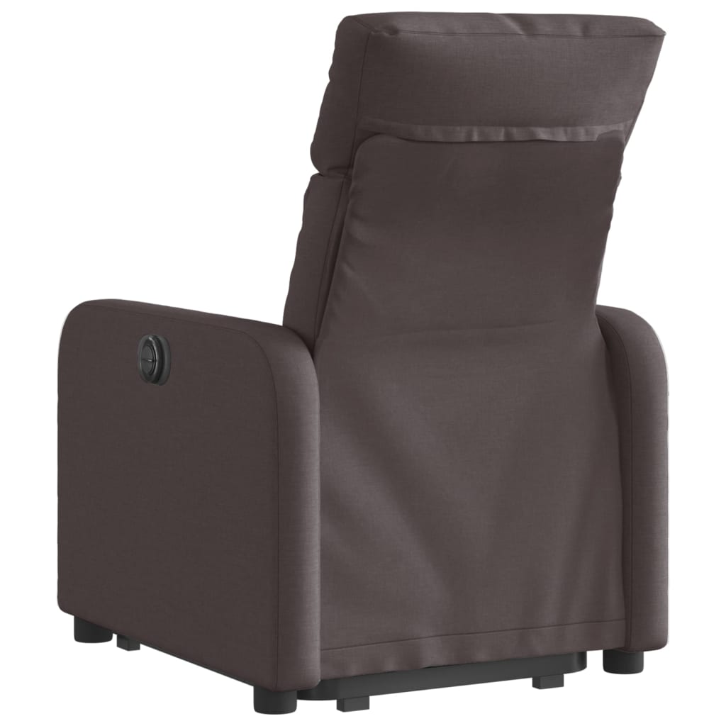 Fauteuil inclinable électrique marron foncé tissu
