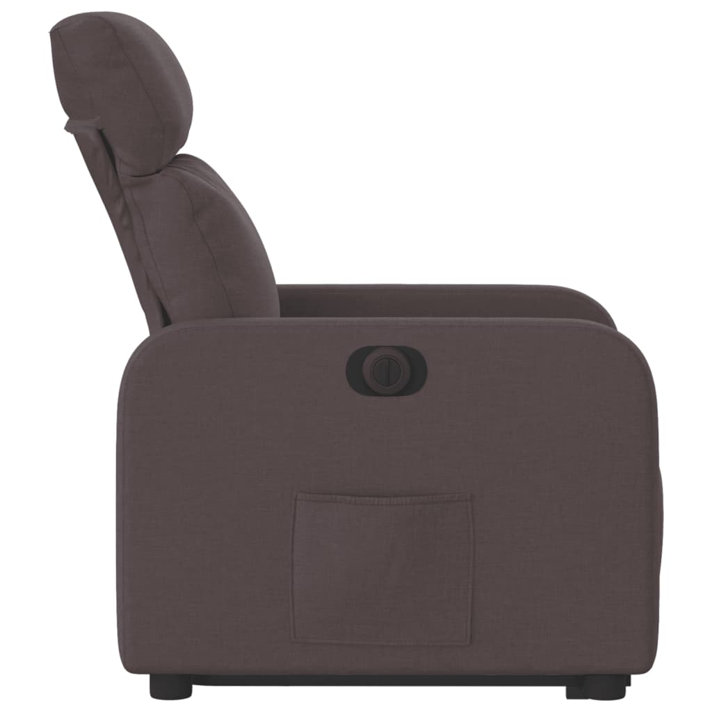 Fauteuil inclinable électrique marron foncé tissu