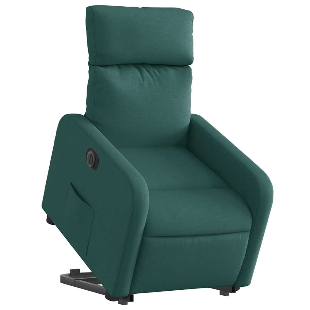 Fauteuil inclinable électrique vert foncé tissu