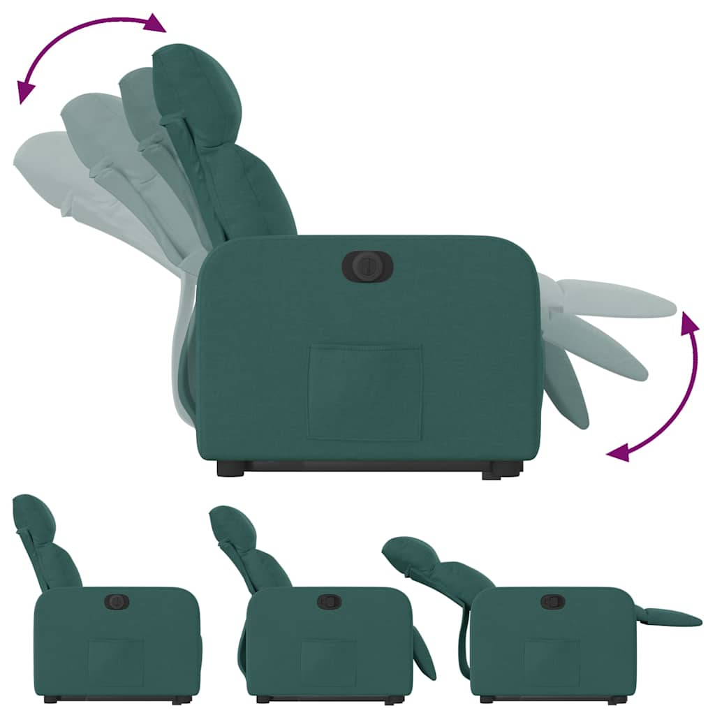 Fauteuil inclinable électrique vert foncé tissu