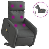 Fauteuil inclinable de massage électrique Gris foncé Tissu