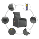 Fauteuil inclinable de massage électrique Gris foncé Tissu