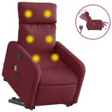 Fauteuil inclinable de massage électrique Rouge bordeaux Tissu