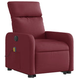 Fauteuil inclinable de massage électrique Rouge bordeaux Tissu