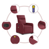 Fauteuil inclinable de massage électrique Rouge bordeaux Tissu