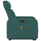 Fauteuil inclinable de massage électrique Vert foncé Tissu