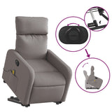 Fauteuil inclinable de massage électrique Taupe Tissu