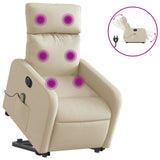 Fauteuil inclinable de massage électrique Crème Tissu