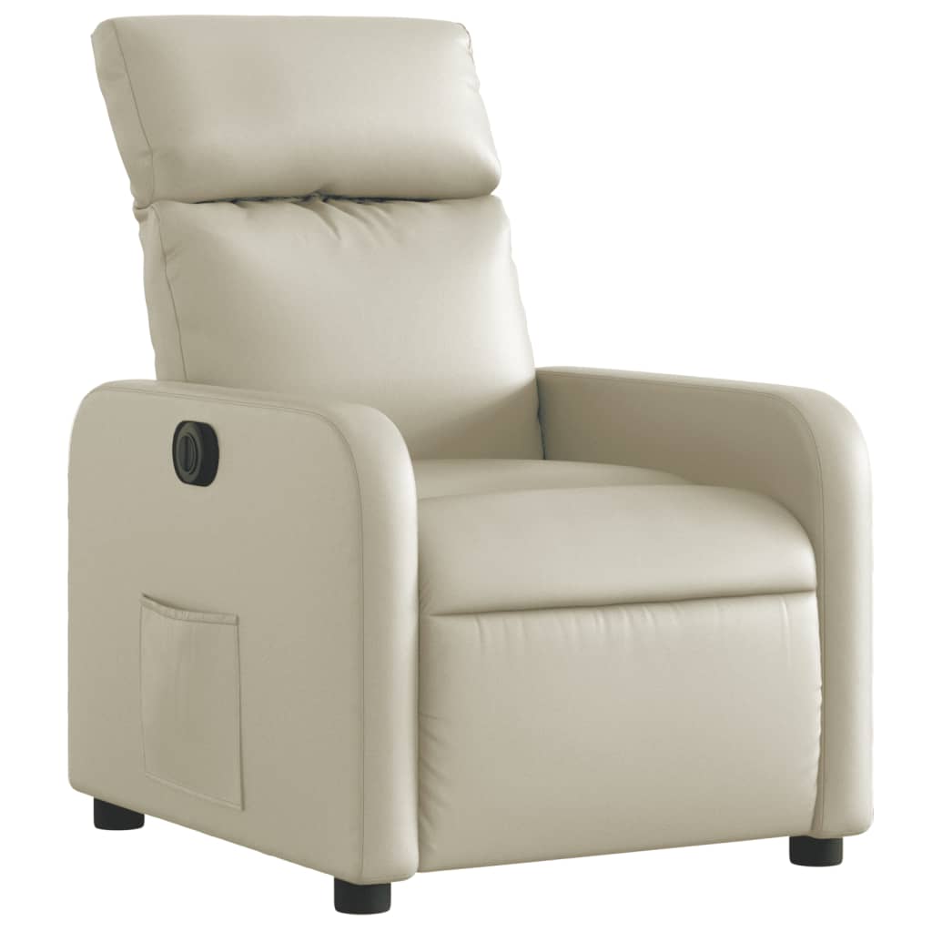 Fauteuil inclinable électrique Crème Similicuir