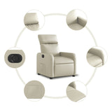 Fauteuil inclinable électrique Crème Similicuir