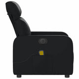 Fauteuil de massage inclinable électrique noir similicuir