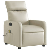 Fauteuil de massage inclinable électrique crème similicuir