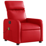 Fauteuil de massage inclinable électrique rouge similicuir