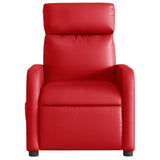 Fauteuil de massage inclinable électrique rouge similicuir