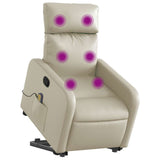 Fauteuil inclinable de massage Crème Similicuir