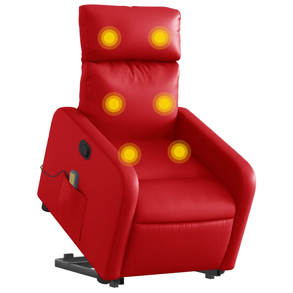 Fauteuil inclinable de massage Rouge Similicuir