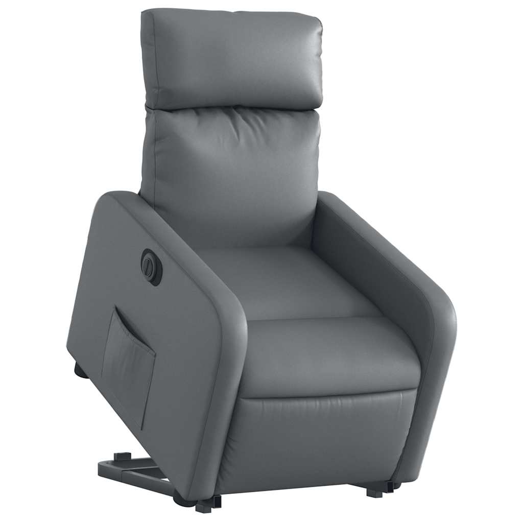 Fauteuil inclinable électrique gris similicuir
